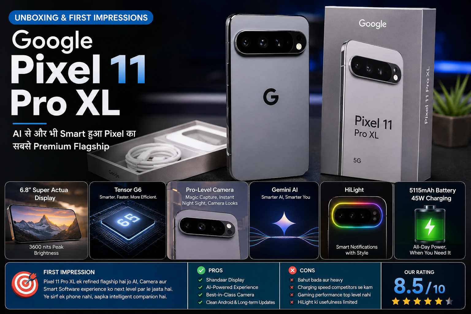 Google Pixel 11 Pro XL Unboxing & First Impressions: Google का सबसे Smart Flagship?